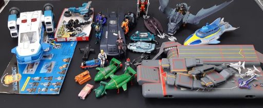 A collection of 1990's model toys comprising the following; Space Precinct Police Cruiser, motorbike