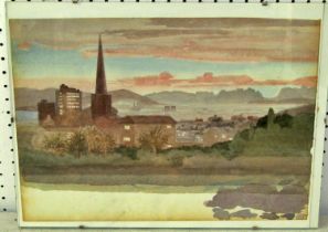 Attributed to John Horder (20th century / contemporary) Capetown landscape, watercolour, loosely