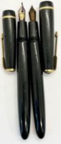 Six vintage Parker fountain pens Victory, Lady, three slimfolds and one other in blue and black