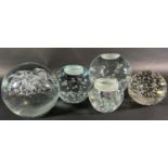 17 various modern glass paperweights in different colours and styles, some incorporating a