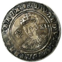 Edward VI, 1547-58. Shilling, mm. Tun. Fine Silver Issue, 1551-3. Facing portrait