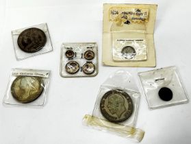 One lot of coinage to include Charles II 4d piece, 1674, a Bristol farthing, four 1902 maundy coins,