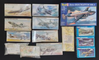 11 model aircraft kits in original boxes, all 1:72 scale and appear un-started, including Revell