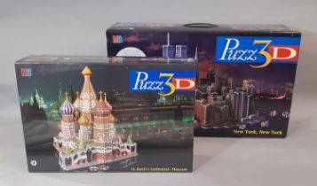 Two Puzz3D boxed jigsaw kits, un-opened, comprising St Basil's Cathedral no 708 (in sealed