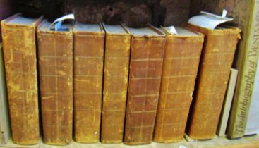 Seven early 19th century leather bound volumes titled Pamphlets being legal observations on the