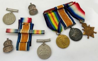 A collection of WWI medals to include 1914/15 star, 14/18 war medal and victory medal all named 2023