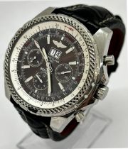 Breitling for Bentley chronograph wristwatch, serial 2296768, date of purchase October 2007 with all