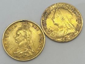 Two half sovereigns 1900 and 1887 (2)