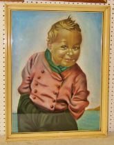 20th century, possibly Finish school, half length portrait of a young boy, pastels, framed and