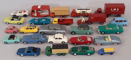 A collection of 24 unboxed model vehicles by Spot-On, Budgie, Norev, DMT, Schuco and Corgi including