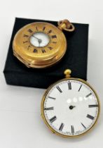 A Waltham Watch Co half hunter pocket watch in a gold plated case, together with a further 19th