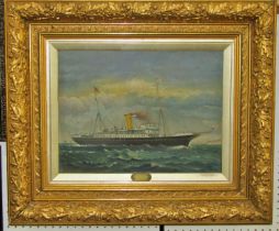 A. Andrew, ‘H.M. Yacht Enchantress', oil on canvas signed and dated 1907 lower right with applied