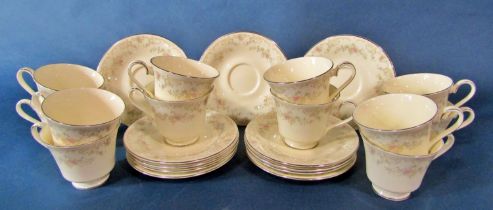 A group of Royal Doulton ‘Diana’ patten tea and coffee wares, consisting teapot, two large plates,