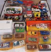 Large collection of model racing cars by various makers including Quartzo, Corgi, Dinky, Matchbox,