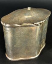 An early 20th century silver tea caddy, Birmingham 1910, maker Charles Edwin Turner, 8 cm high, 5