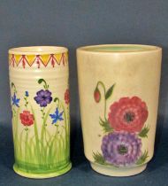 A collection of five Radford pottery vases of varying design