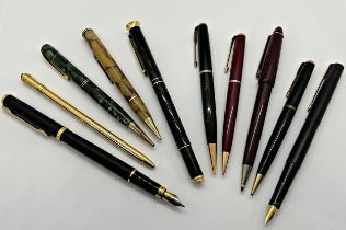 14 vintage propelling pencils and pens. Parker, Messenger, Burnham etc