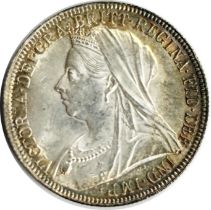 Victoria, 1837-1901. Florin, 1900. Veiled Bust