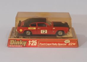 Dinky Ford Capri Rally Special model car no 2214, 1:25 scale in original display box with bubble