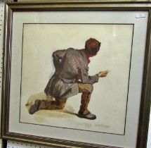 Fred Roe (1864-1947) 'A study for Peddlers Pitch', watercolour and gouache, signed and dated in