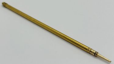 A long yellow metal propelling pencil by S. Mordan & Co