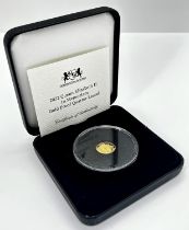 2022 Queen Elizabeth II in memorandum, gold proof quarter laurel coin, limited to 2999, 2g approx,