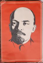 Vintage Soviet Union Poster of Lenin, c.1980s, 68 x 97 cm