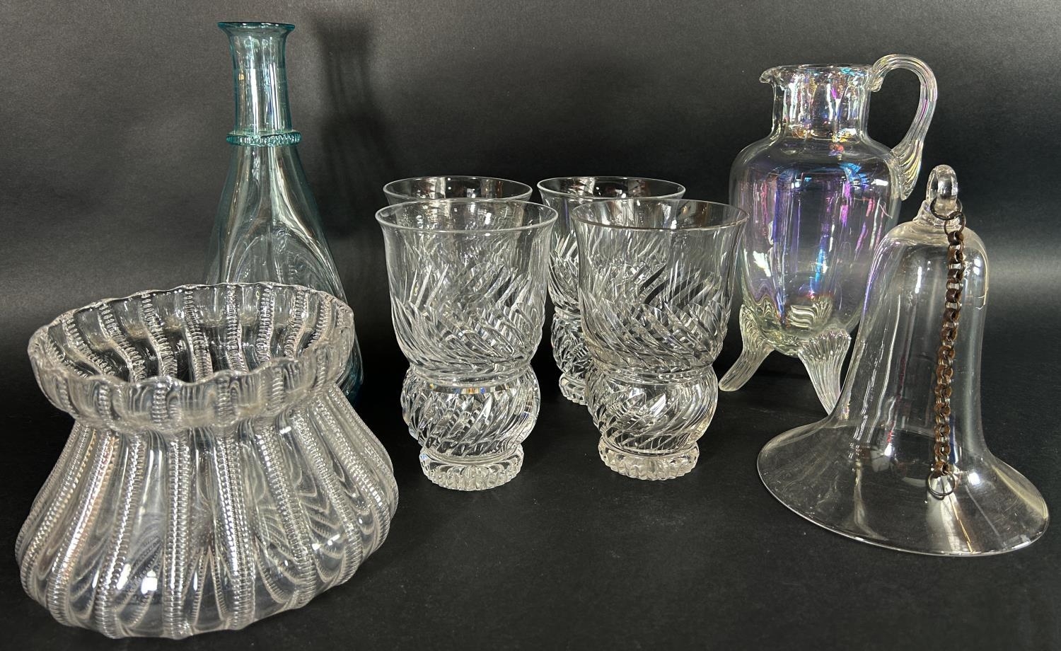 A miscellaneous collection of glassware including vases, plates, dishes, a Victorian etched glass - Image 2 of 3