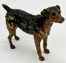 Cold painted bronze terrier, 8cm long