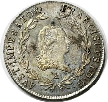 Austria. First Emperor Of Austria As Francis I, 1804-35. Twenty Kreuzer, 1810 A. Vienna Mint