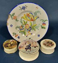 A large 19th-century hand painted porcelain footed punch bowl together with a 19th century Derby