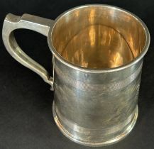 A silver pint tankard with monogram dated the 14th June 1913, Birmingham 1912, maker A & J