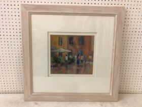 Jane Lampard (Local contemporary artist) - 'Street Cafe, Lucca', pastel, signed lower left, title
