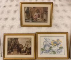 Two prints After William Russell Flint together with one other after Jennifer Abbot, approx. 38 x 52