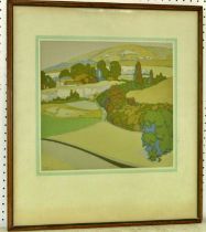 Nancy Smith (British, 1881-1962) - 'Patterns in a Landscape', lithograph in colours, signed and