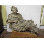 Of Naval / Maritime interest. A large finely carved 18th century recumbent maiden, the female figure