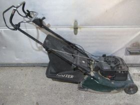 A Hayter rotary lawn mower with grass collection box