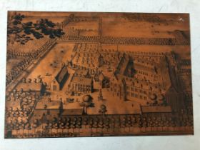 After Lucas Vosterman - 20th century copper plate engraving of a 1659 map/view of Corsendonk brewery