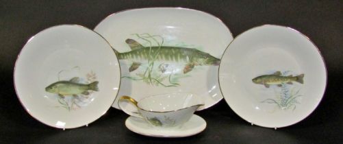 Hutschenreuther ceramics to include 8 dinner plates, 1 large serving plate, gravy boat, together