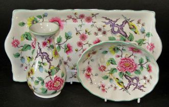 James Kent bathroom set comprising soap dish, vase & tray