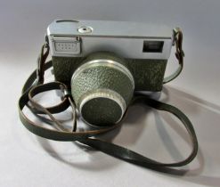 A Carl Zeiss Jena Bauer House inspired Werra Tessar camera, with built-in light metre and shagreen