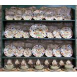 Collection of Masons Bible pattern china comprising dinner plates, further graduated plates, pudding