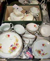 Tea ware to include an Austrian Victoria pattern service, Imperial rose tea set and other pieces