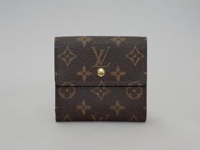 Louis Vuitton Mini Card Wallet in monogrammed canvas, dual opening with press stud fastenings. No