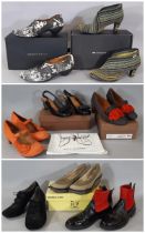 A collection of ladies designer shoes including 2 boxed pairs by Chie Mihara sizes 40.5 and 41,