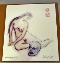 Leonard Cohen related effects to include lithograph number 246/5500 entitled After An Old