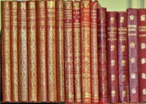 Classic collection of small red bound editions of Charles Dickens (pre 1910), Thomas Hardy (