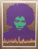 Larry Smart (1945 - 2005) ‘Jimi Hendrix’ a large and impressive limited number colour screen