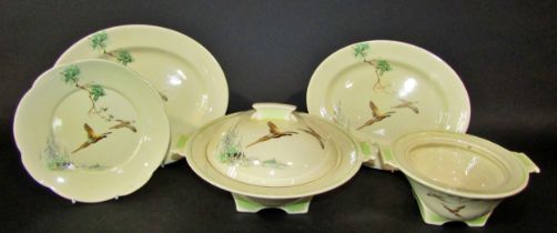 Royal Doulton dinner wares "The Coppice" with pheasant decoration (incomplete) including 2 covered