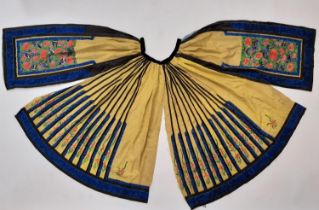 Late 19th/ early 20th century panels from a Chinese apron skirt made from pleated and embroidered
